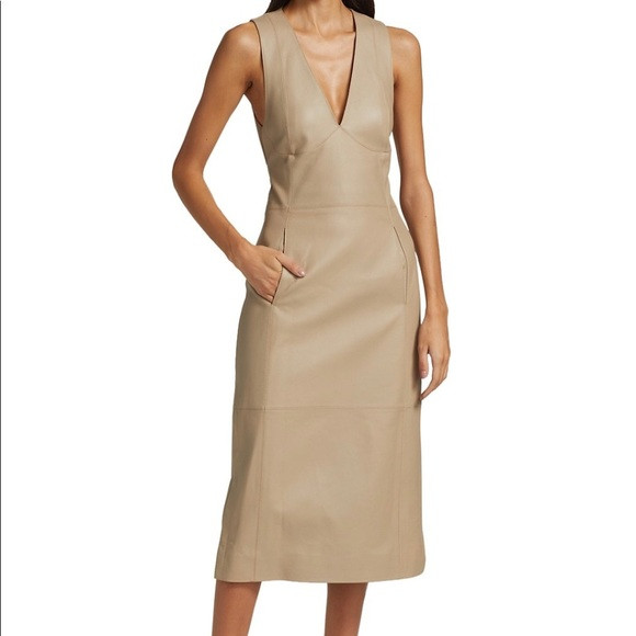 Proenza schouler faux leather v neck dress | Poshmark