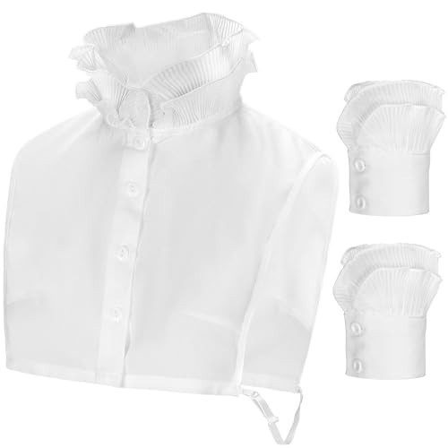 Collar Detachable for Women Shirts (US, Alpha, One Size, Regular, Regular, White Ruffle) | Amazon (US)