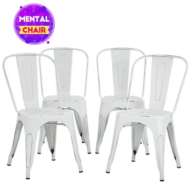FDW Dining Chair, Set of 4, White | Walmart (US)