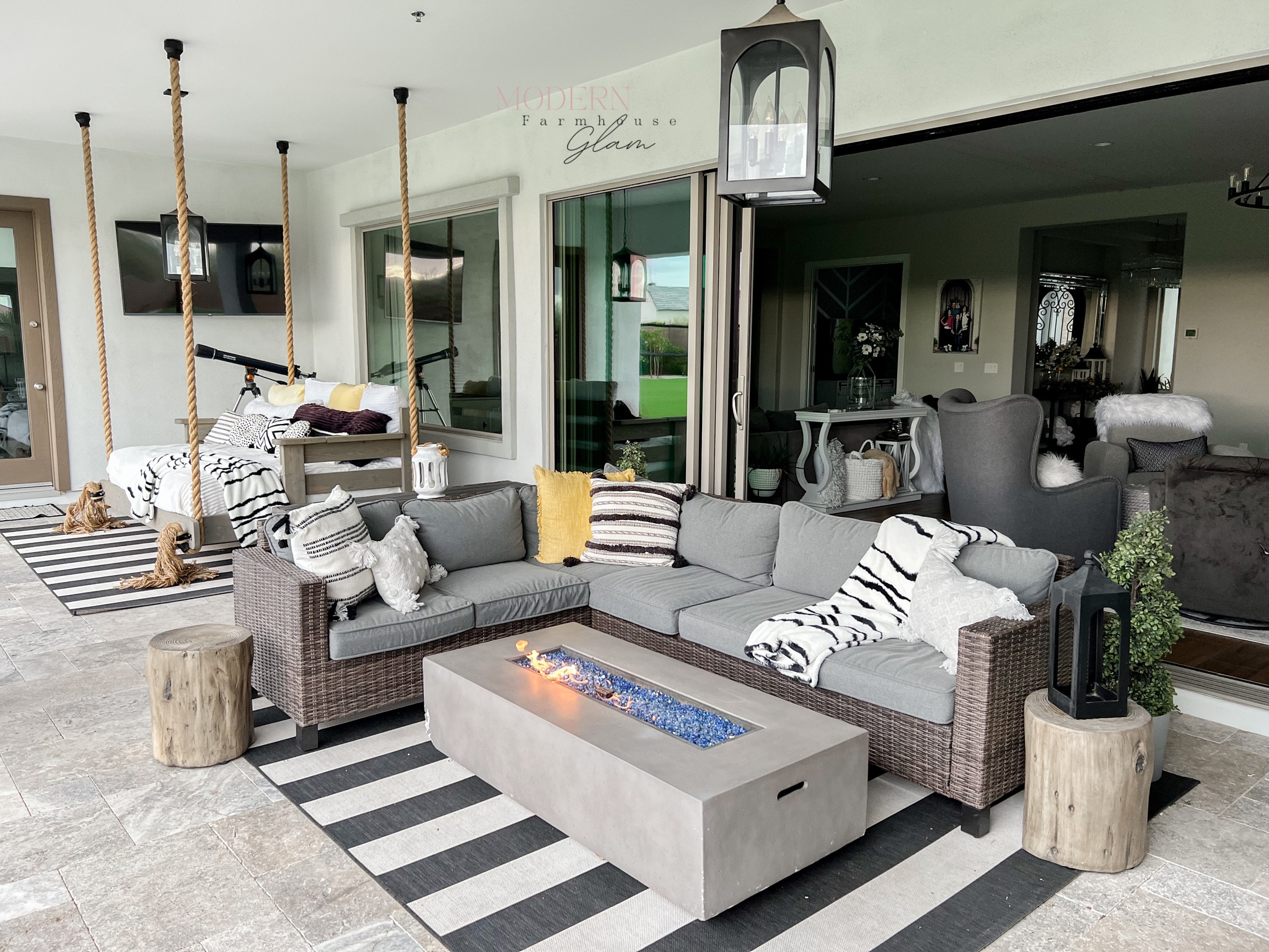 Spring patio vibes at Modern Farmhouse Glam
Patio set outdoor furniture rug lantern fire pit fire table propane outdoor lantern lighting 

#LTKhome #LTKSeasonal #LTKFind