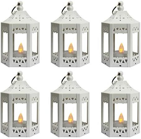 Vela Lanterns Mini Candle Lantern with Flickering LED Tea Light Candle, Batteries Included, White... | Amazon (US)