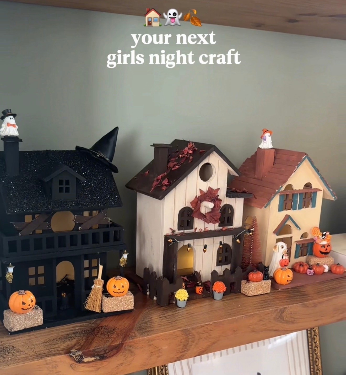 DIY Halloween village girls night craft idea