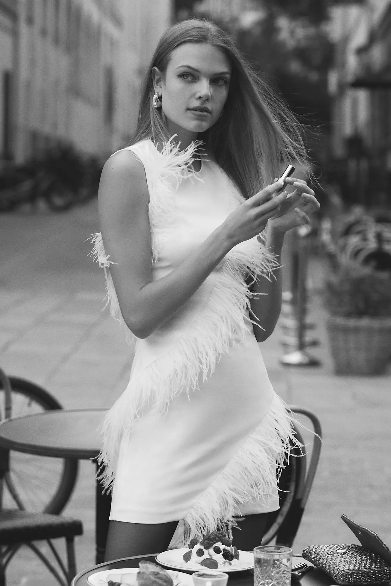 Hutch Pandy Sleeveless Faux Feather Mini Dress | Anthropologie (US)