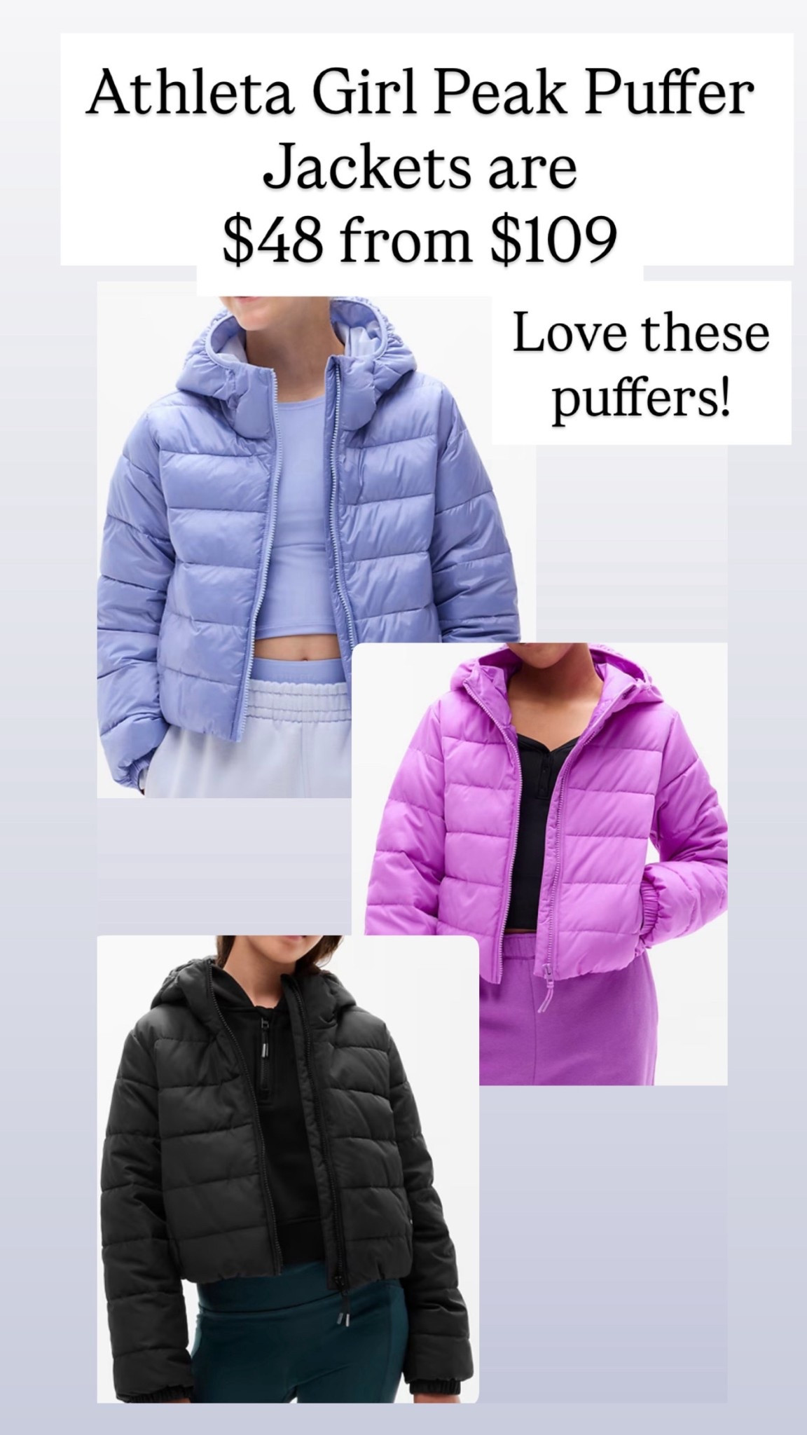 Athleta puffer jackets for girls are on sale!!! 

#LTKKids #LTKSaleAlert
