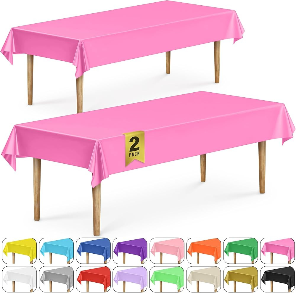 DecorRack 2 Rectangular Tablecloths BPA-Free Plastic, 54 x 108 inch, Dining Table Cloth, Rectangl... | Amazon (US)