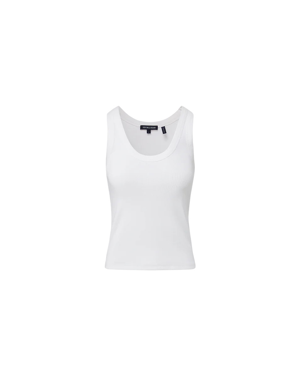 Birke Scoopneck Tank Top in White | Veronica Beard | Veronica Beard