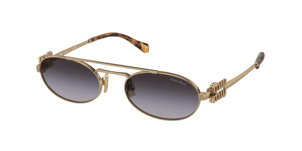 Miu Miu MU54ZS 7OE5D1 Women’s Sunglasses Gold Size 53 | SmartBuyGlasses Global