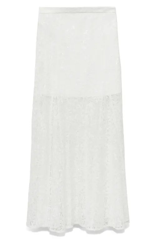 MANGO Lace Maxi Skirt in White at Nordstrom, Size Large | Nordstrom