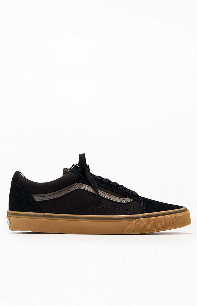 Vans Black Old Skool Shoes in Black/Gum - Size 5 | PacSun