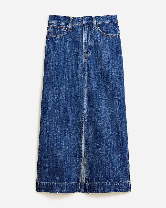 Denim midi skirt in rinse wash | J. Crew US
