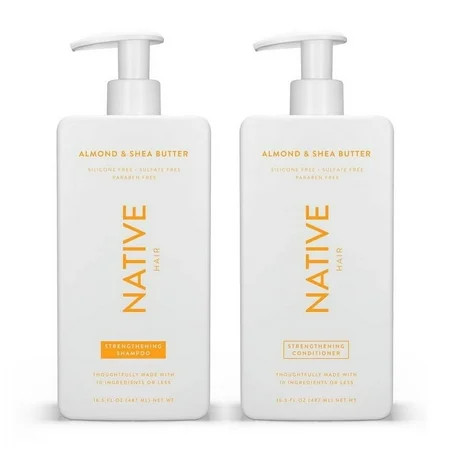 Native Shampoo and Conditioner Contain Naturally Derived Ingredients| All Hair Type Color & Treated Fine to Dry Damaged Sulfate & Dye Free - Almond & Shea Butter 16.5 fl oz each (2 pack) C31 | Walmart (US)