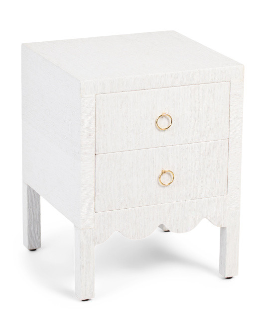 24in 2 Drawer Scalloped End Table | Marshalls
