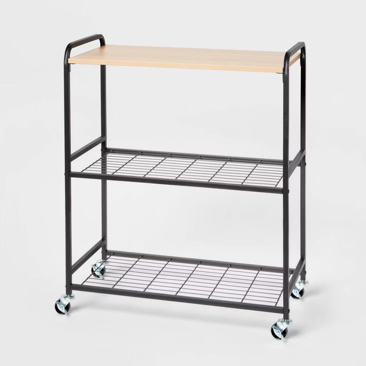 Storage Cart Black Metal with Natural Wood - Brightroom™ | Target