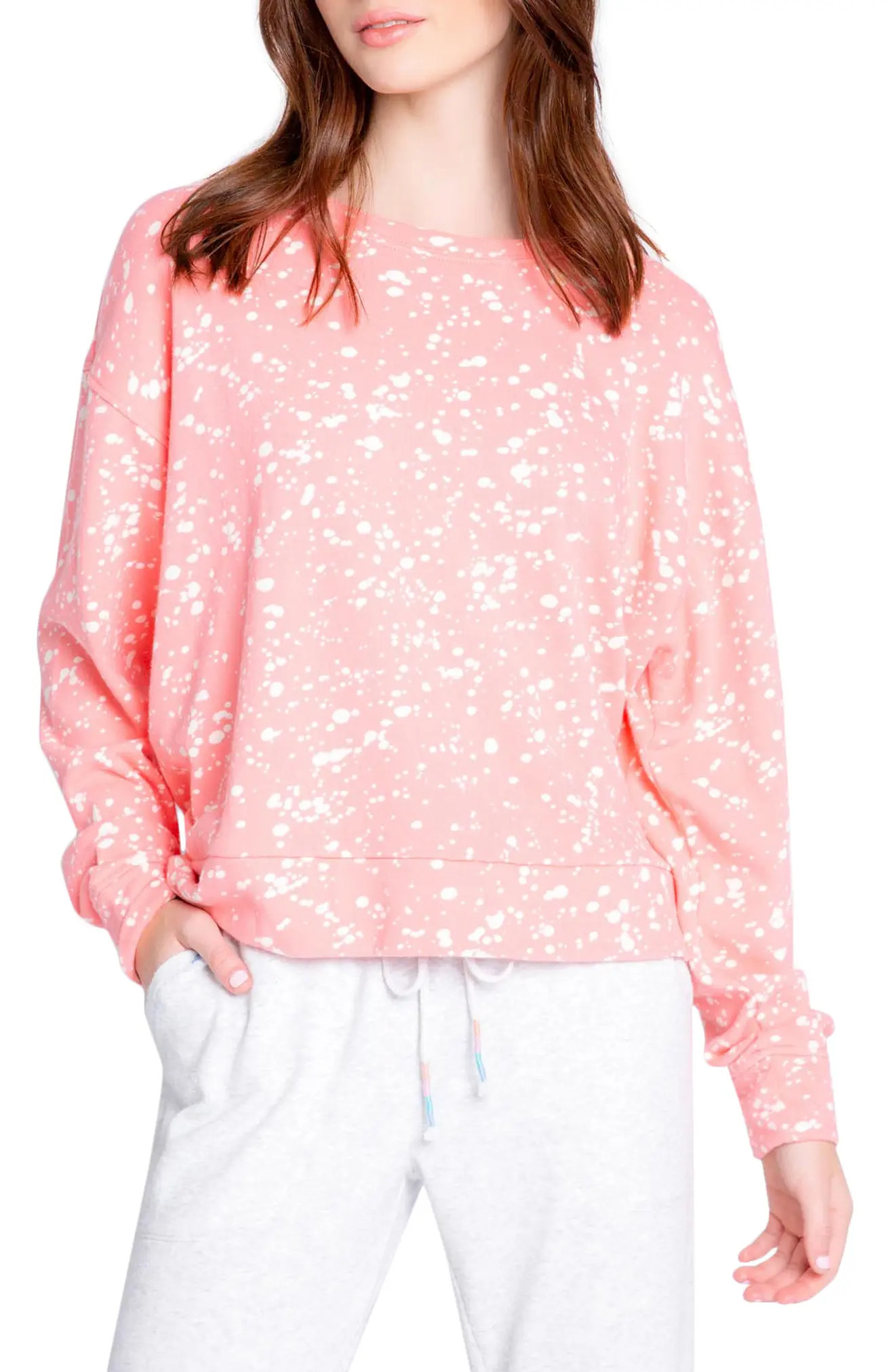 Women's Pj Salvage Flick Of The Brush Pullover, Size Medium - Orange | Nordstrom