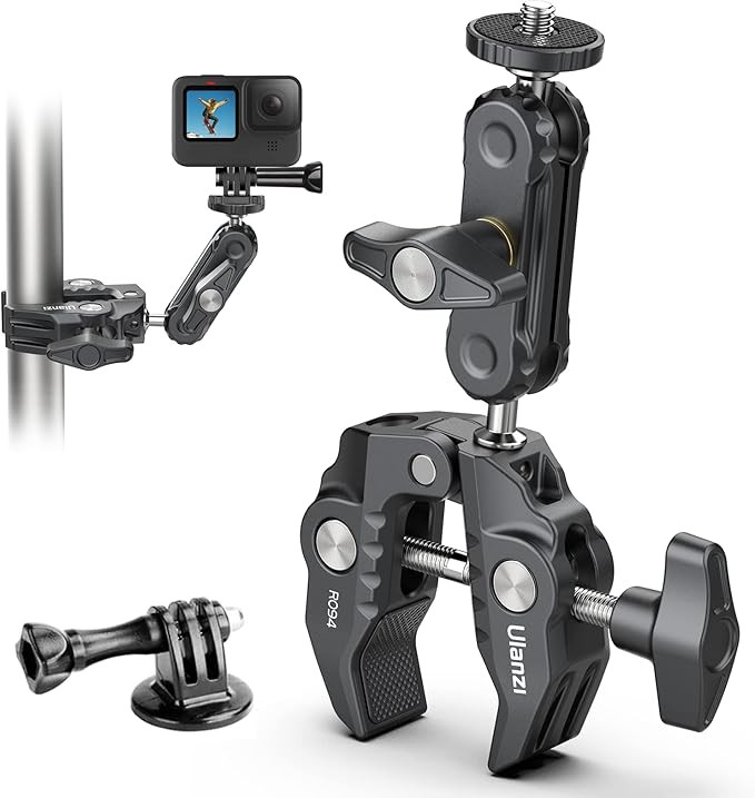 ULANZI Super Clamp Camera Clamp Mount Monitor 360° Ballhead Magic Arm Double Ball Head Adapter w... | Amazon (US)