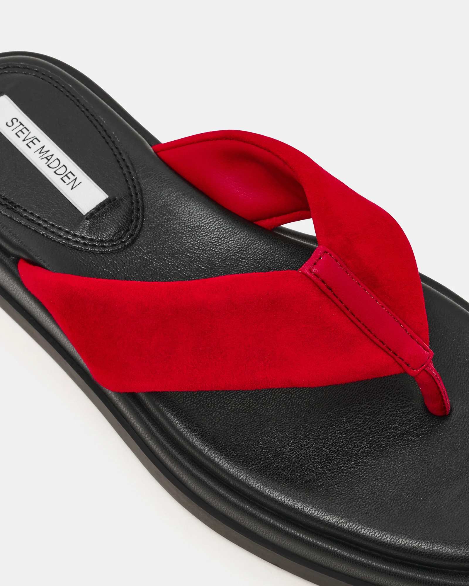 BELLA Red Suede Thong Square-Toe Platform Women's Sandal | Steve Madden (US)