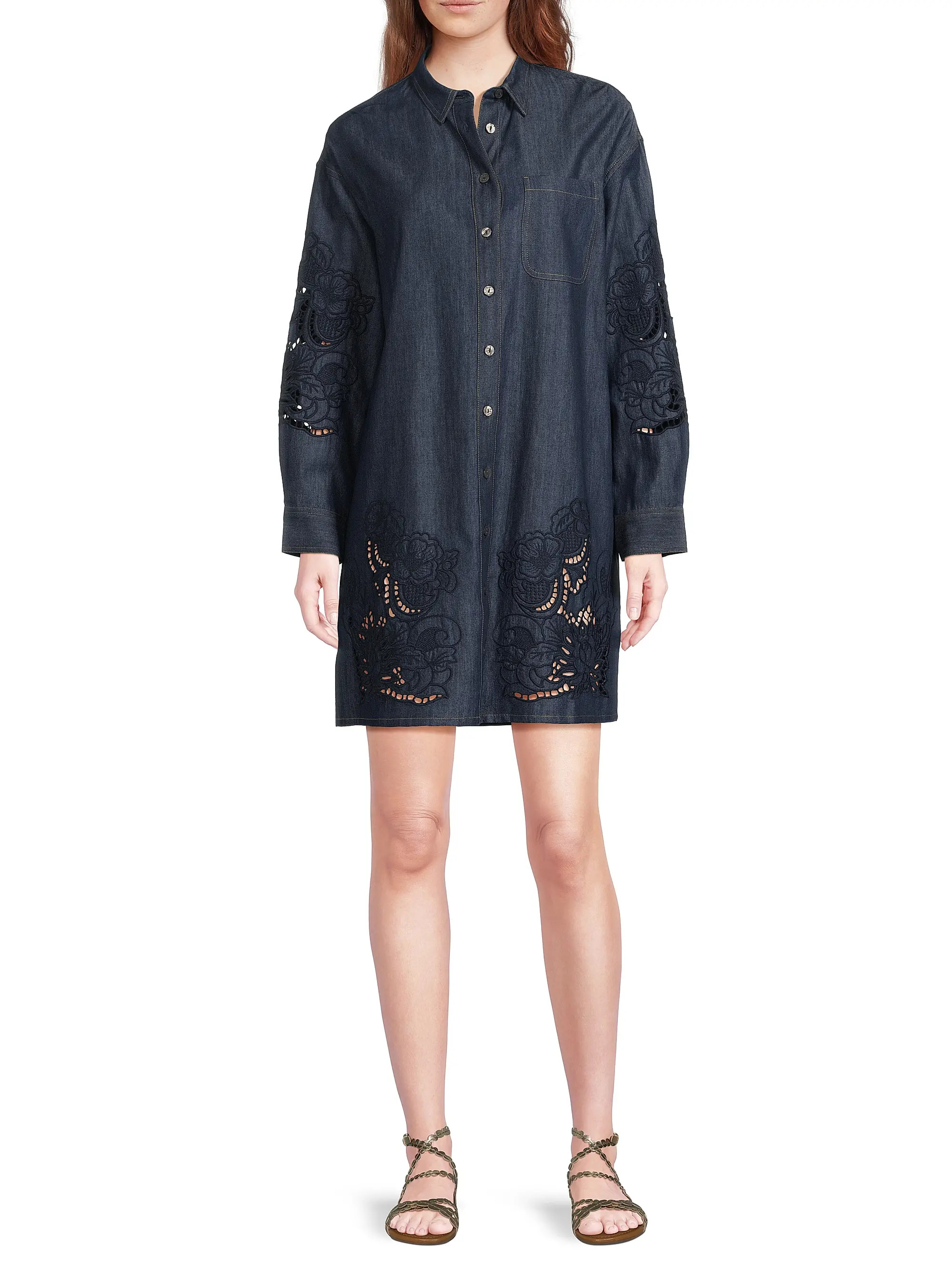 Katella Denim Mini Shirtdress | Saks Fifth Avenue