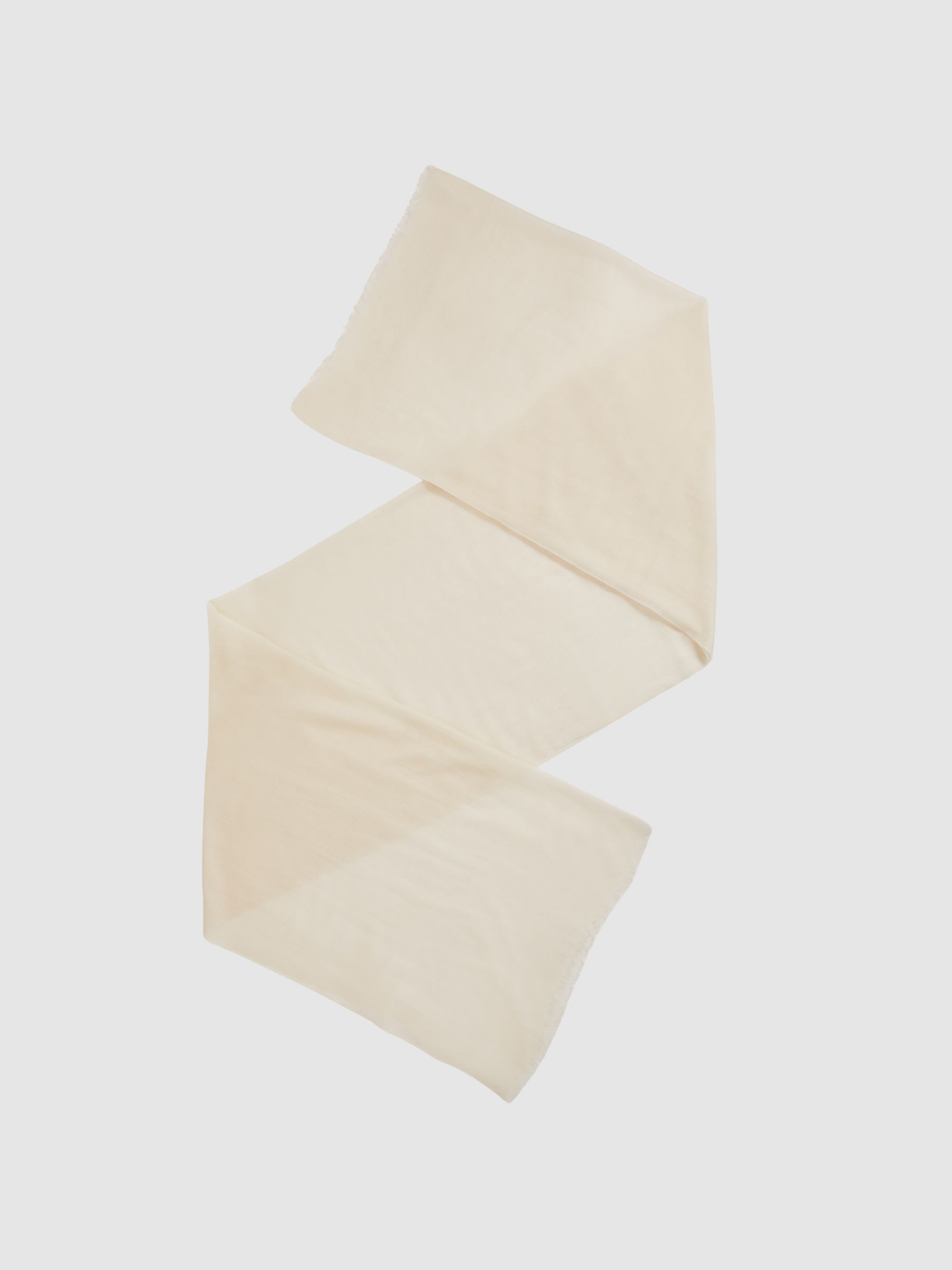 Reiss Wool-Cashmere Lightweight Scarf in Off White - REISS | Reiss UK