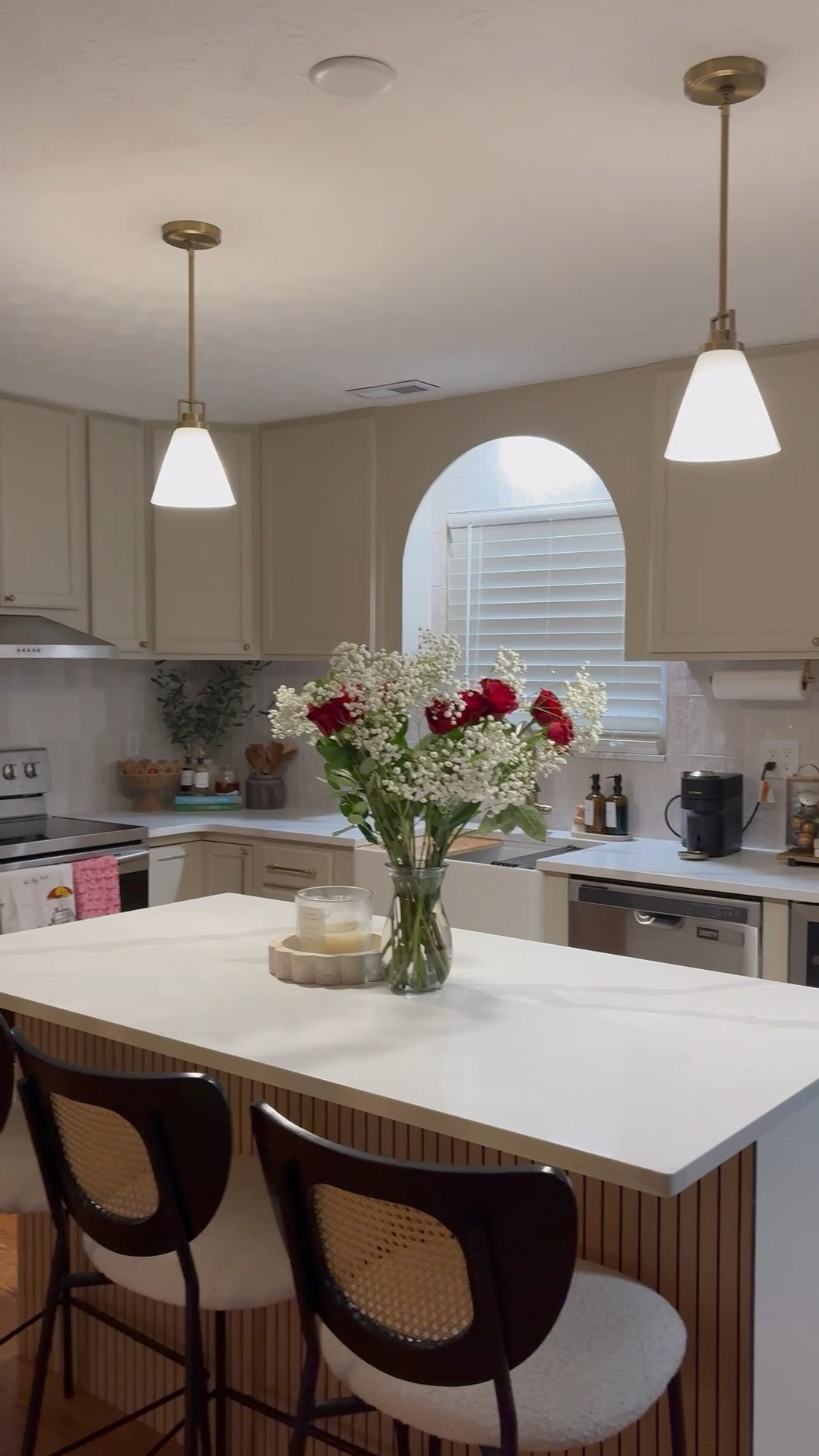My favorite view in the house 🥹🤍✨ This kitchen is giving modern organic + high end without trying… from the warm neutrals to the cozy textures to the little details that make it feel SO elevated. And don’t even get me started on the fresh roses + baby’s breath on the Island… it instantly makes the whole space feel like a luxury home tour 🌹🤍 I linked as much as I could right here: decor, styling pieces, + all my kitchen and organization must haves!

modern organic kitchen, neutral kitchen decor, warm beige kitchen, luxury kitchen styling, high end kitchen aesthetic, kitchen counter decor ideas, roses and baby’s breath arrangement, elevated everyday home decor, cozy modern kitchen vibes, affordable luxury home finds

#LTKHome #LTKValentine #LTKSaleAlert