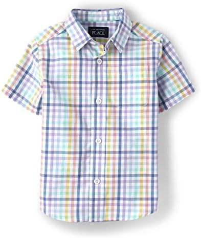 The Children's Place boys Short Sleeve Button Up Shirt | Amazon (US)