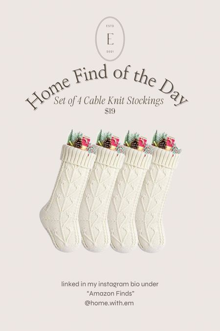 The Home find of the day today is this set up for cable net stockings for under $20. These are a Christmas staple and can be use in so many different holiday decor styles. You can reuse this year after year.

 Christmas decor, holiday decor, Christmas decorating

#homewithem #homefindoftheday #christmasdecor #christmasfinds #christmasstockings #christmasstocking #christmasmantel #christmasdecorations 

#LTKhome #LTKHoliday #LTKSeasonal