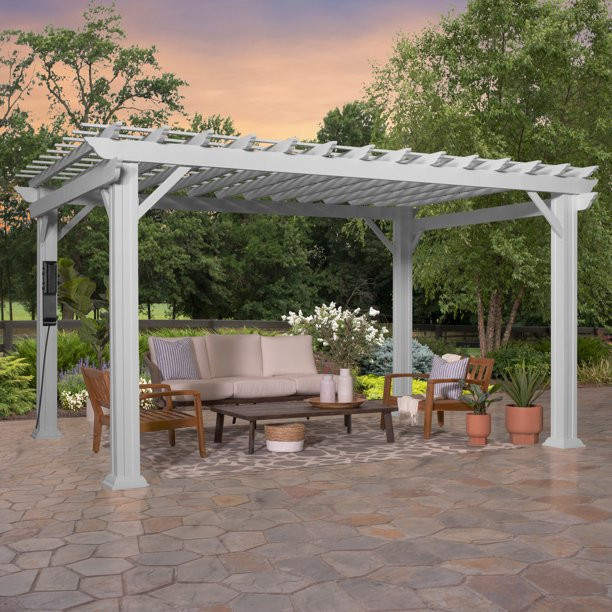 Backyard Discovery 14' x 10' Hawthorne Traditional Steel Pergola - Walmart.com | Walmart (US)