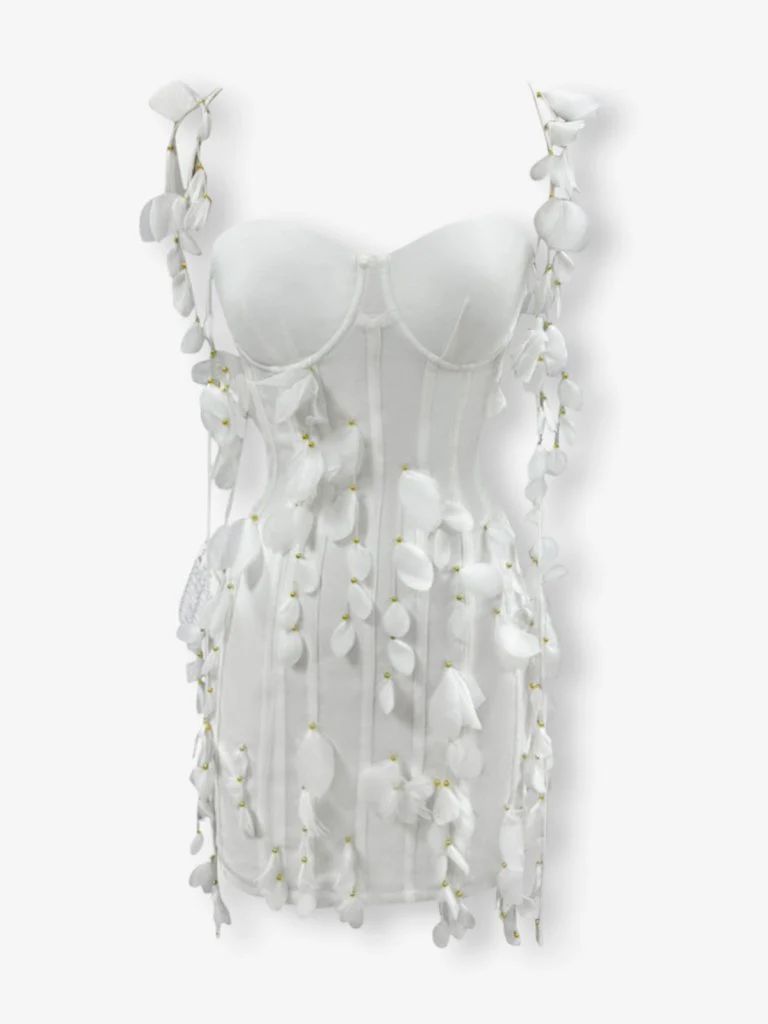 White petal mini dress | Heiress Beverly Hills