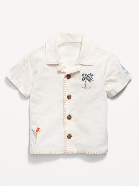 Short-Sleeve Embroidered Camp Shirt for Baby | Old Navy (US)
