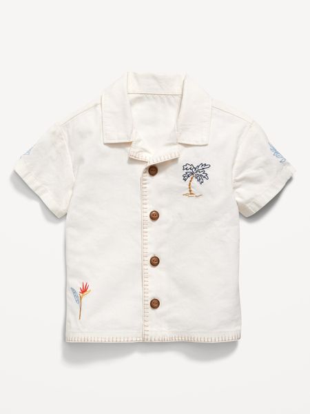 Short-Sleeve Embroidered Camp Shirt for Baby | Old Navy (US)