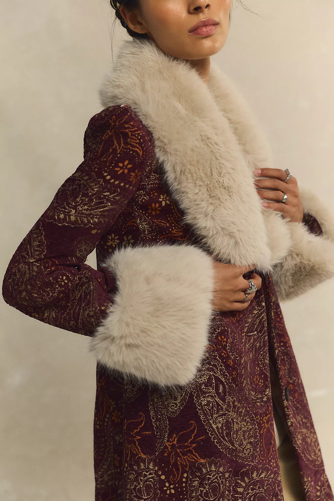 Mercer Faux Fur Collar Tailored Coat | Free People (UK)