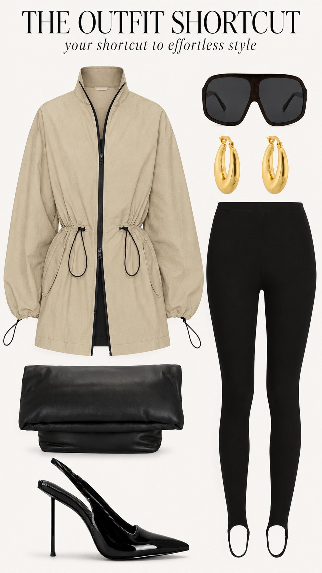 The kind of outfit that makes leggings feel expensive. The cinched jacket + stirrups + pointed heels make you feel confident, pulled together and expensive without looking like you tried too hard. Add oversized sunnies, gold hoops and a slouchy clutch and you’re done.

#LTKgrwm #LTKootd #LTKNYFW