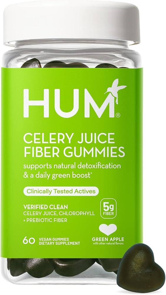 HUM Celery Juice Fiber Gummies The First Prebiotic Celery Juice Gummy, Supports Detoxification an... | Amazon (US)