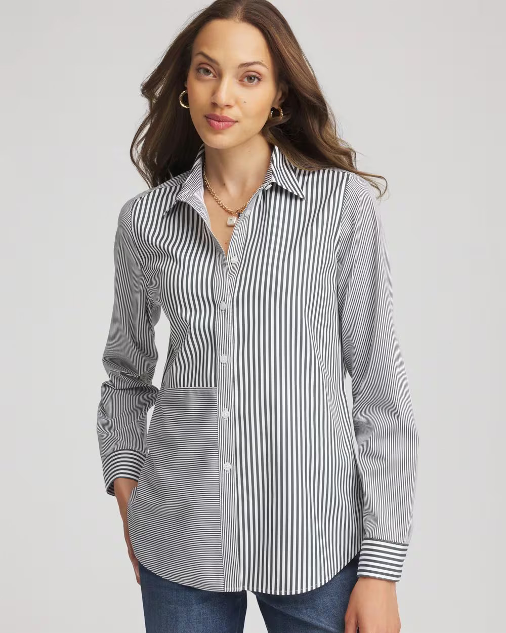 No Iron™ Colorblock Striped Shirt | Chico's