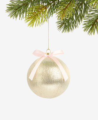 Holiday Lane Gilded Glamour Gilded Glamour Bow-Trim Satin Ball Ornament, Macy's Exclusive - Macy'... | Macy's