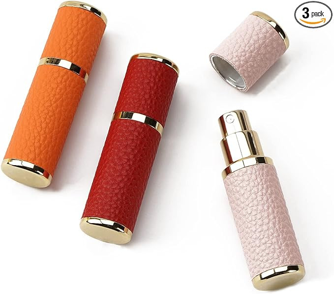 LUEXBOX 3 Pack Portable Perfume Bottle for Travel, Mini Refillable Perfume Dispenser, 5ml Faux Le... | Amazon (US)