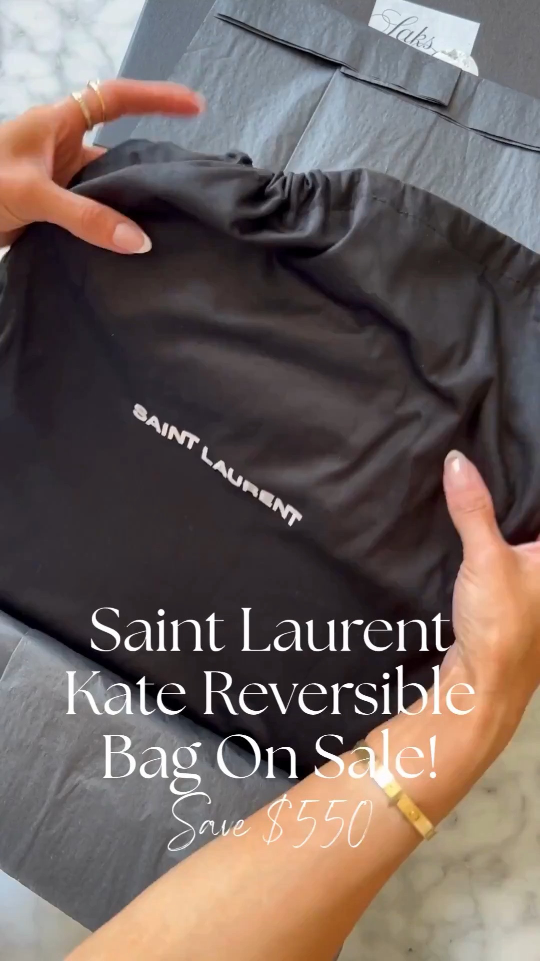 Designer bag sale
Save $800 off the Saint Laurent Kate reversible bag