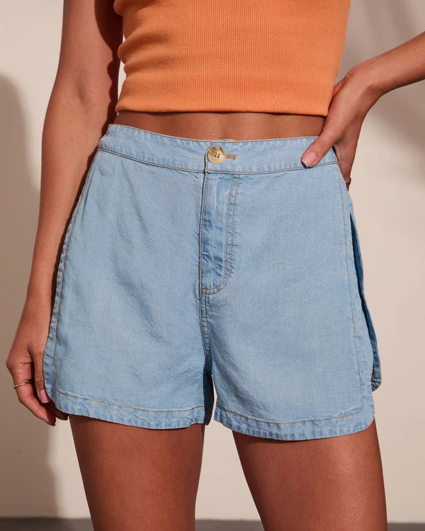 Summer Grace Mid Rise Chambray Shorts | VICI
