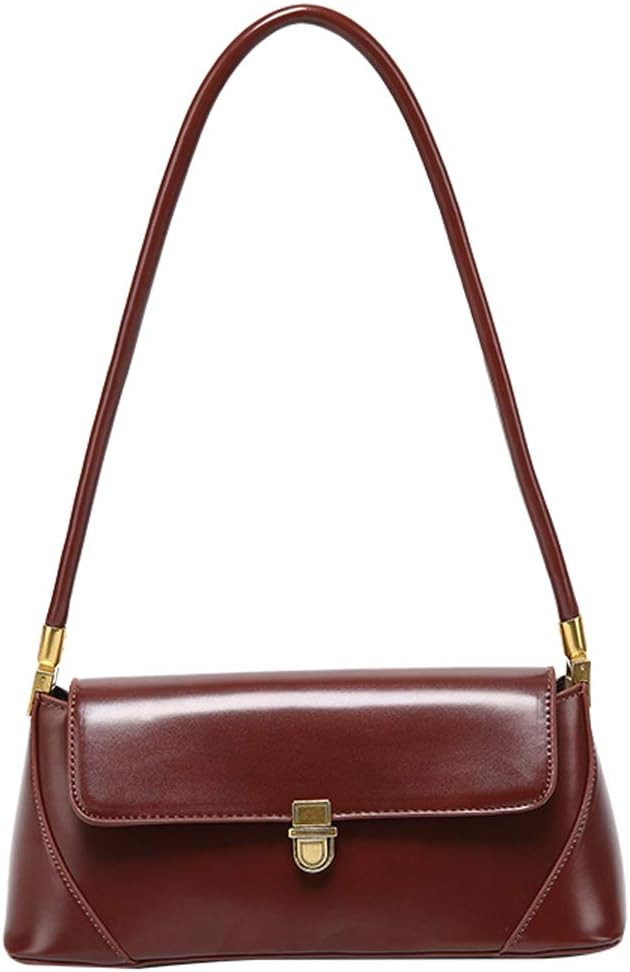 Small Clutch Shoulder Bag for Women Leather Mini Tote Handbag Purse with Buckle Closure | Amazon (US)