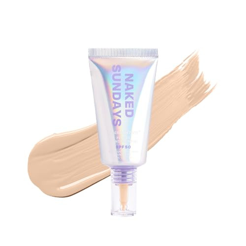 Naked Sundays BeautyScreen™ SPF 50 Peptide Foundation Tint – Tinted Sunscreen & Skincare Makeup with Zinc Oxide, Niacinamide – Lightweight Natural Coverage, 2 Fair Sand, 1.01 oz | Amazon (US)