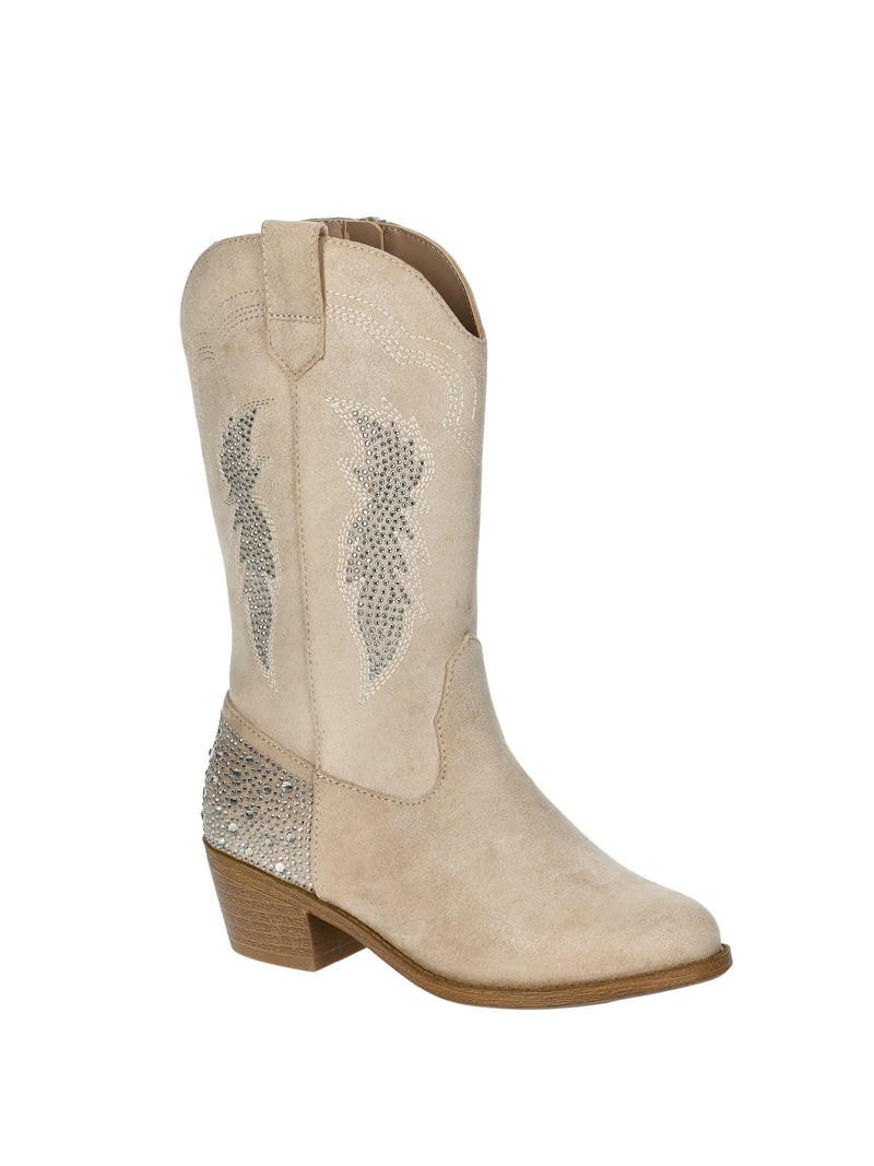 Madden NYC Little Girls and Big Girls Tall Rhinestone Cowgirl Boots - Walmart.com | Walmart (US)