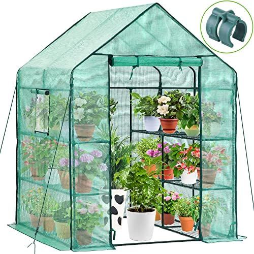 Amazon.com : Greenhouse for Outdoors with Screen Windows, Ohuhu Walk in Plant Greenhouses Heavy D... | Amazon (US)