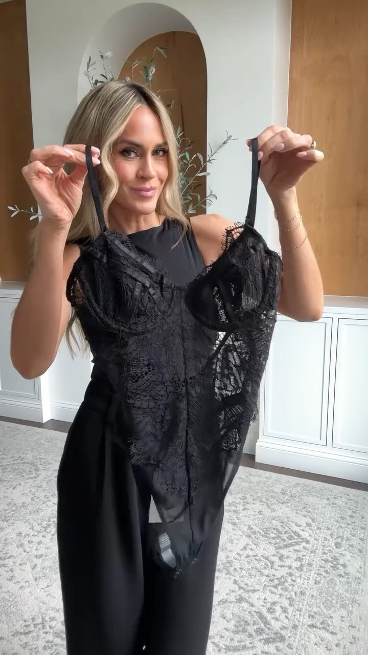 Nothing beats a gorgeous lace top for date night! Pair with jeans or for an elevated look, I paired with these high waisted relaxed fit trousers that are sooo comfy and chic! 

#datenightoutfits #springoutfitinspo

#LTKgrwm #LTKmomlife #LTKootd