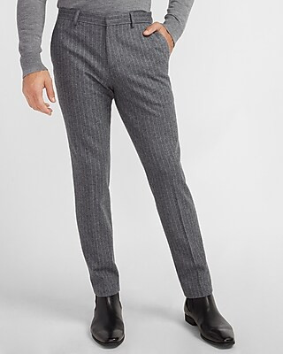 Slim Striped Gray Luxe Comfort Soft Suit Pant | Express