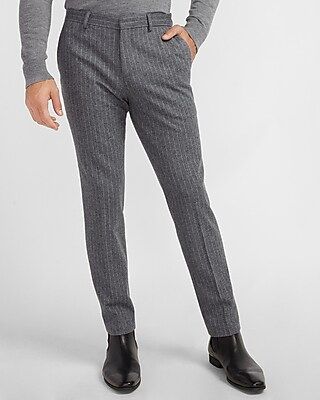 Slim Striped Gray Luxe Comfort Soft Suit Pant | Express