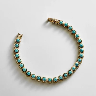 Nina Semi-Precious Bracelet - Gold/Turquoise | BaubleBar