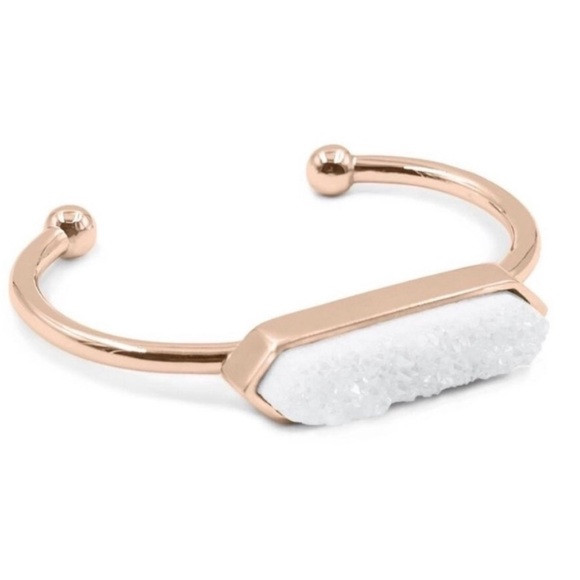 Kinsley Armelle Rose Gold White Quartz Bangle Bracelet NWT | Poshmark