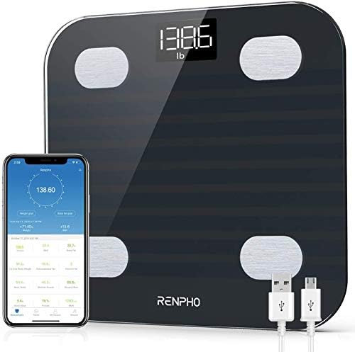 RENPHO Bluetooth Body Fat Scale, Smart BMI Scale,13 Body Composition Analyzer USB Rechargeable Di... | Amazon (US)