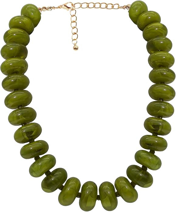JNF Chunky Big Beaded Necklace for Women Colorful Large Beads Choker Necklaces Boho Statement Bea... | Amazon (US)