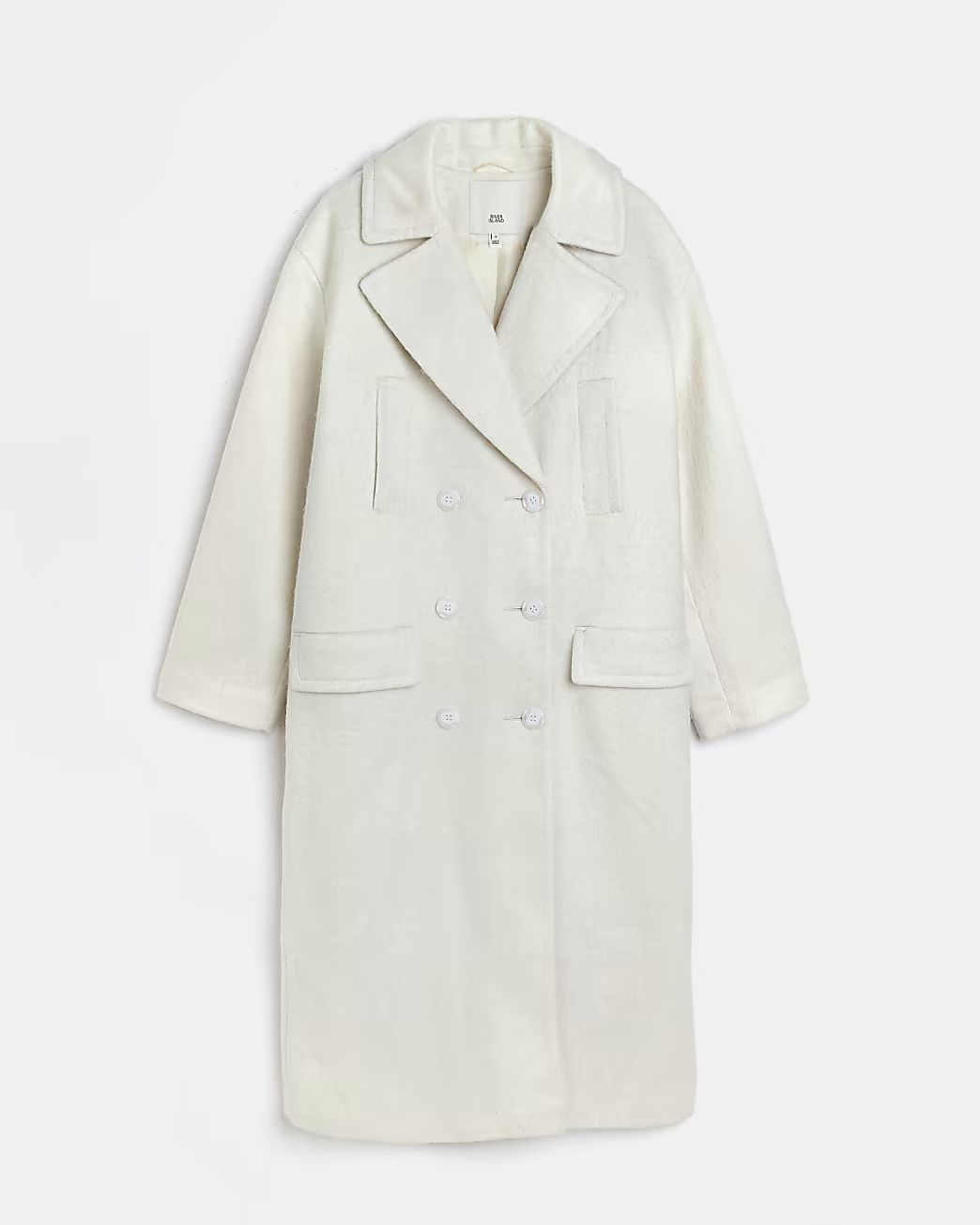 Cream oversized longline coat | River Island (UK & IE)
