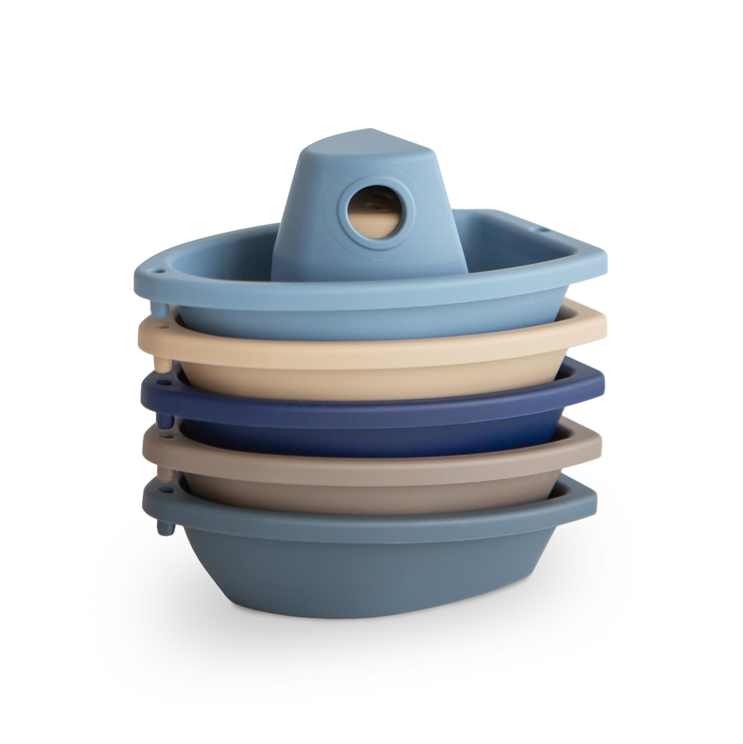 mushie Stackable Bath Boats Toy (Ocean) | Floating Bathtub Toys for Baby & Toddler, Set of 5 | Ma... | Amazon (US)